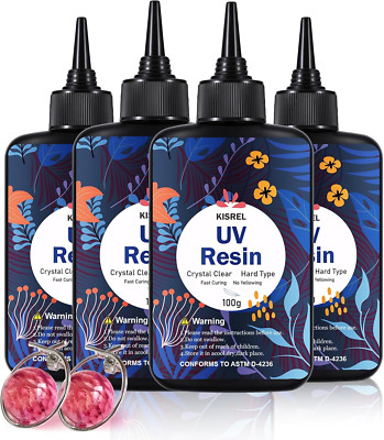 UV Resin 400G - Upgraded UV Resin Kit, Hard Type Crystal Clear Ultraviolet Curin