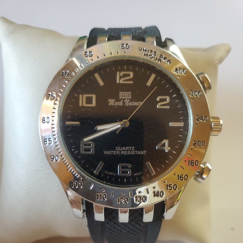 Mark Naimer Mens Vintage Casual elegant Work Watch Silver Tone Finish 50mm XL - Picture 5 of 9