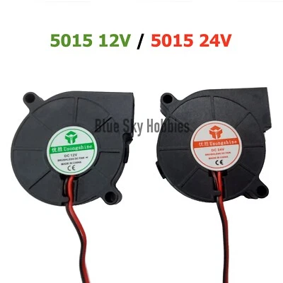 5015 50mm DC 12V 24V Silent Radial Turbo Blower Fan for Printer 2-Pin Cooling