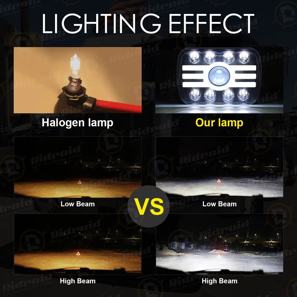 Светодиодная фара для International Harvester 9900 9200 9400i 4700 4800 7x6 5x7 дюймов - Изображение 4 из 4