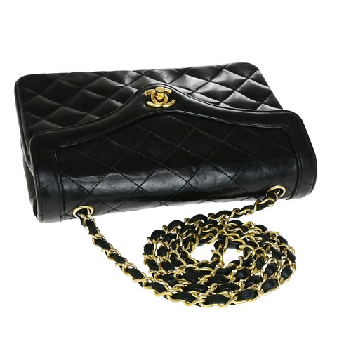 CHANEL CC Logo Matelasse Chain Shoulder Bag Leather GHW Black Vintage 645RK074 - Picture 7 of 18