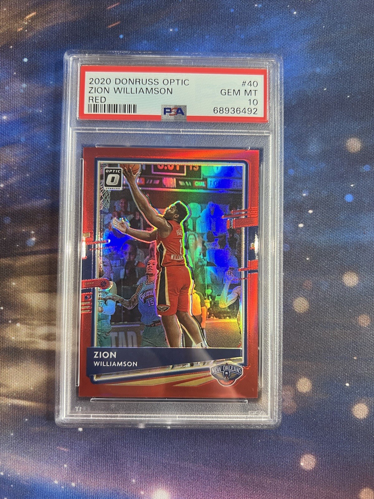 2020 Panini Donruss Optic Zion Williamson Red Prizm Pelicans NBA /99 PSA 10 R62