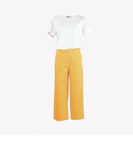 Pantalone donna EMME MARELLA pantalone fantasia cotone cropped pantaloni  new 20 | eBay