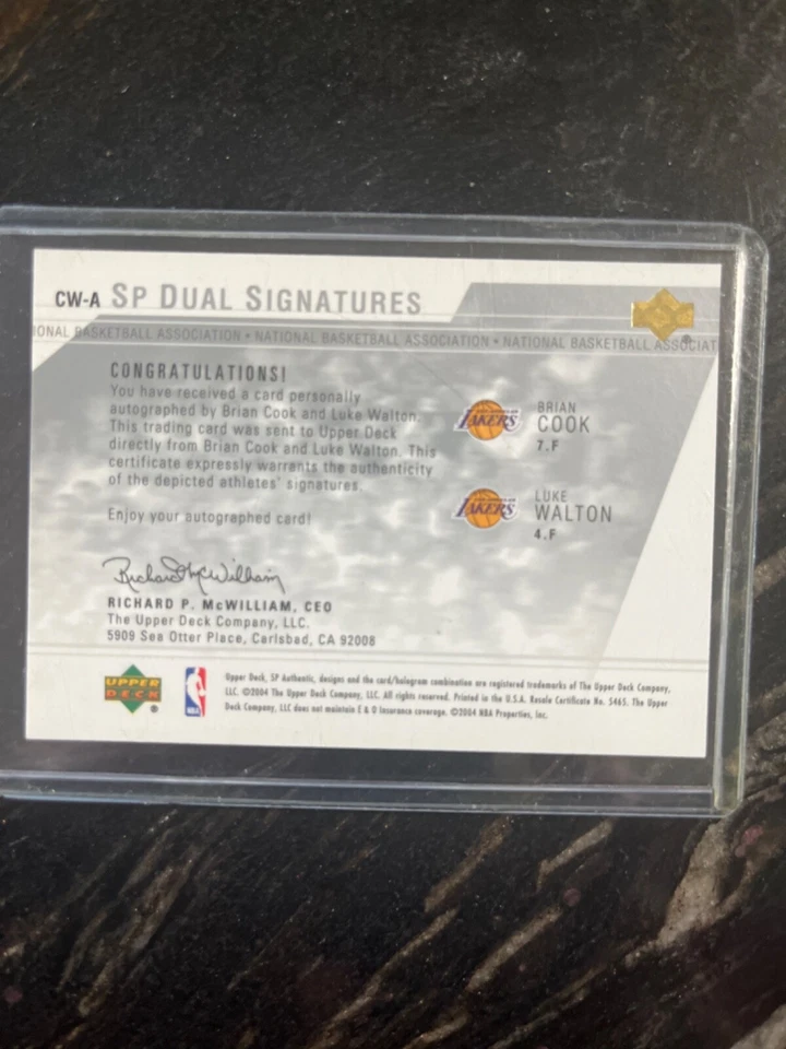 LUKE WALTON/BRIAN COOK RC 2003-04 SP AUTHENTIC ROOKIE DUAL AUTOGRAPHS!LAKERS - Image 2 of 2