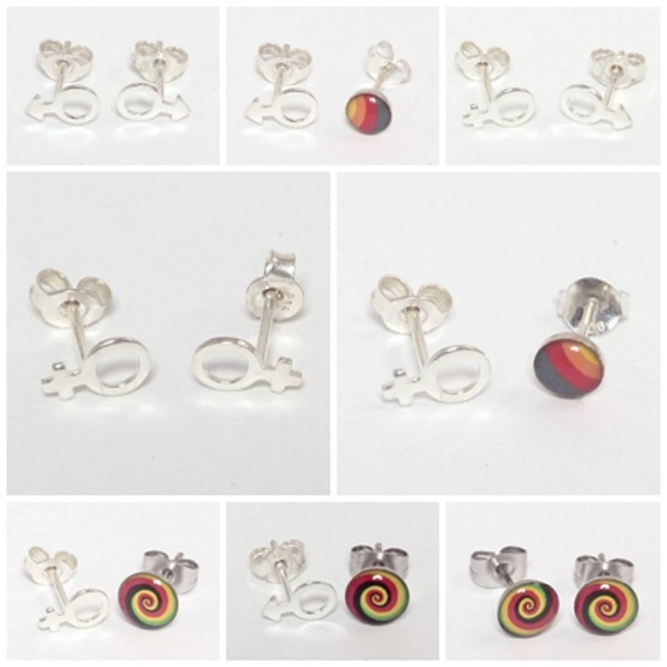 Ohrstecker Weiblich-, Männlich-Zeichen, Regenbogen- Ohrstecker, mehrere Modelle - Bild 1 von 1