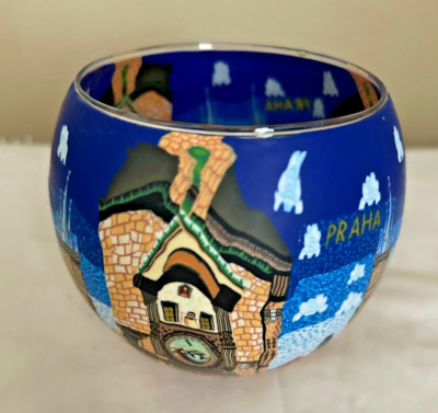 Hellman Versand Polymer Clay Hall Praha Houses Decorated Tea Light Votive Holder