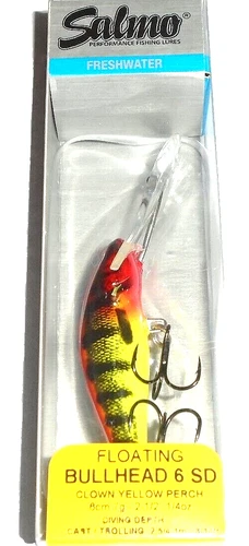 Salmo Floating Bullhead 6 SD Crankbait (Clown Yellow Perch)