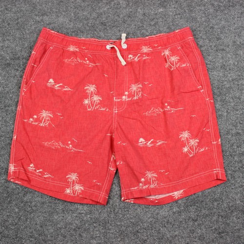 johnnie-O Swim Shorts Men's 36" Red Trunks Hawaiian Beach Mesh Lined 6" Inseam