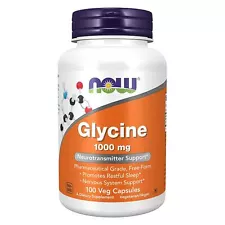 NOW FOODS Glycine 1000 mg 100 Veg Capsules
