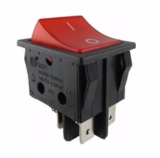Inbuilt Rocker switch, 2-pole (4-pin) 16A 250VAC 28.5 21.9mm rocker switch lit