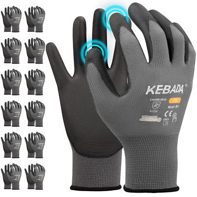 W1 Work Gloves for Men and Women,Touchscreen Working Gloves with Grip,12