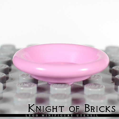 LEGO Minifigure BRIGHT PINK Dish Plate Kitchen Food Restaurant Utensil - Picture 2 of 4