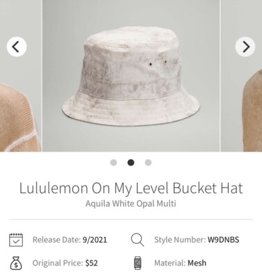 Lululemon On My Level Bucket Hat in Aquila White Opal Multi Size S/M Lululemon On My Level Bucket Hat - Aquila White Opal Multi  main image 2