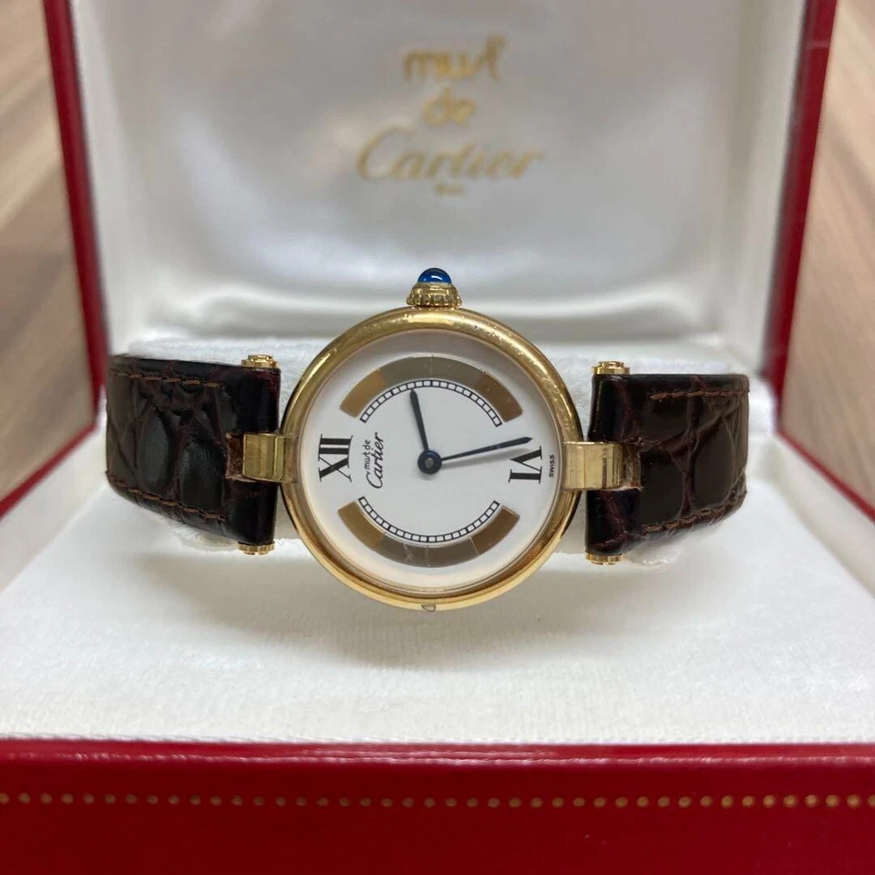 CARTIER Must Vendome Vermey Trinity 590003 Watch Black Quartz, Boys, White Dial - Image 2 of 4