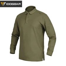 IDOGEAR Tactical Polos Shirt Mens Shirts Long Sleeve Black T-shirt Golf Shirt