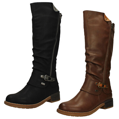 Damen Rieker '94652' Freizeit Lang Kniehohe Stiefel