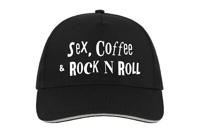 Baseballmütze Kappe Kaffee lustig Geschenk Witz Sex Drogen Rock Roll Barista Cafe Shop