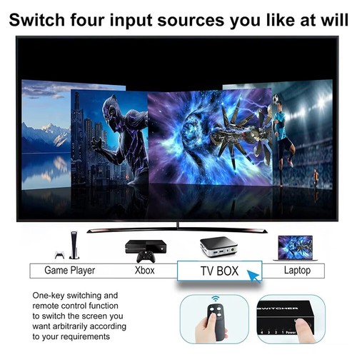 Switch HDMI 2.1 4K 120Hz 5Port 8K HDMI Switch Sdoppiatore 144Hz Vision HDR Switcher - Foto 15 di 27