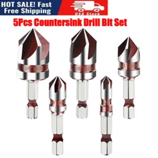5Pcs Countersink Drill Bit Set,Premium Countersink Drill Bit with 82-Degree