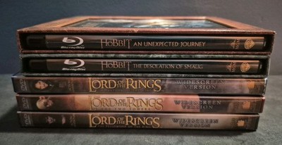 Lord of the Rings Trilogy DVD Widescreen Ver. & 2 Hobbit Blu Ray Extended Ver.