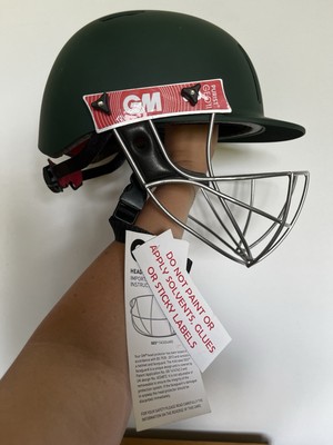 Gunn & Moore Purist GEO II Green SENIOR LARGE Cricket Helm - Stahlgrill - NEU