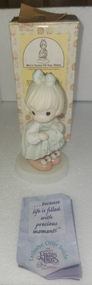 PRECIOUS MOMENTS 1996 W/BOX   WHO'S GONNA FILL YOUR SHOES   #531634 VG