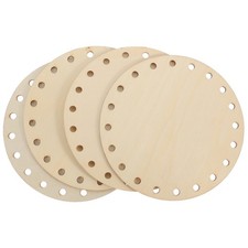 4 Pcs Crochet Basket Wooden Base Woven for Crafts DIY Bag Accessories Bases