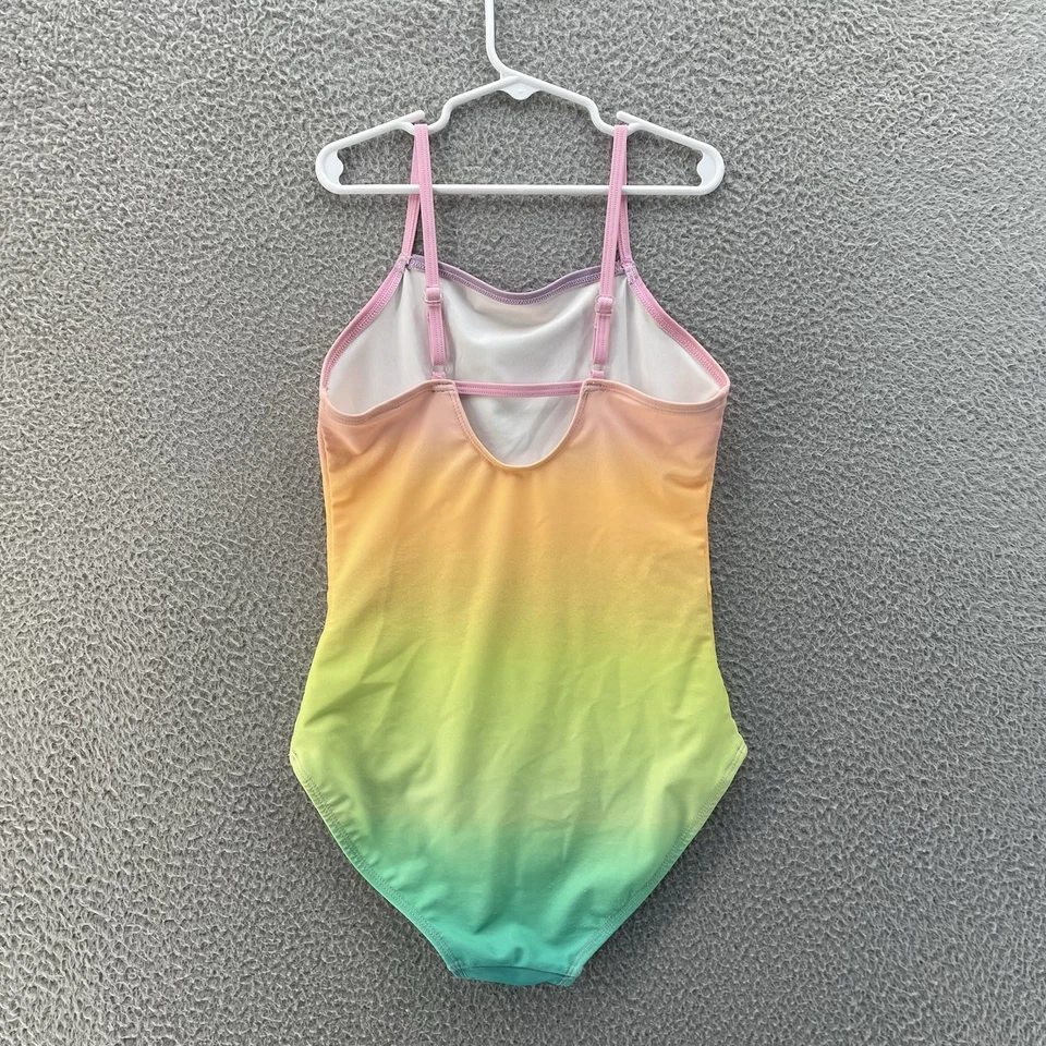 Antiguo Traje de Baño Azul Marino Niñas Grande Arco Iris Ombre Elastizado Rendimiento Una Pieza * Foto 2 de 4