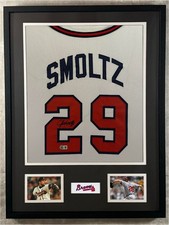 John Smoltz Signed Jersey Framed W/ Beckett BAS COA Atlanta Braves White Auto