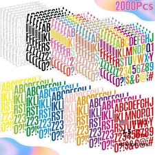 2000 PCS Self-Adhesive Alphabet Letter Stickers, 40 Sheets 2 Inch 15 Colors