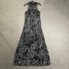 BHLDN Velvet Burnout High-Neck Maxi Dress Women's Size 6  Black