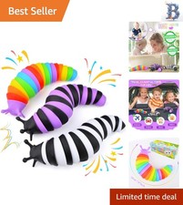 Fidget Slug Sensory Toy Set - 3 Pieces for Kids  Adults - Stress Relief