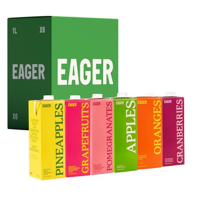 Eifriger Fruchtsaft Mischpaket (Apfel, Orange, Granatapfel, Cranberry,