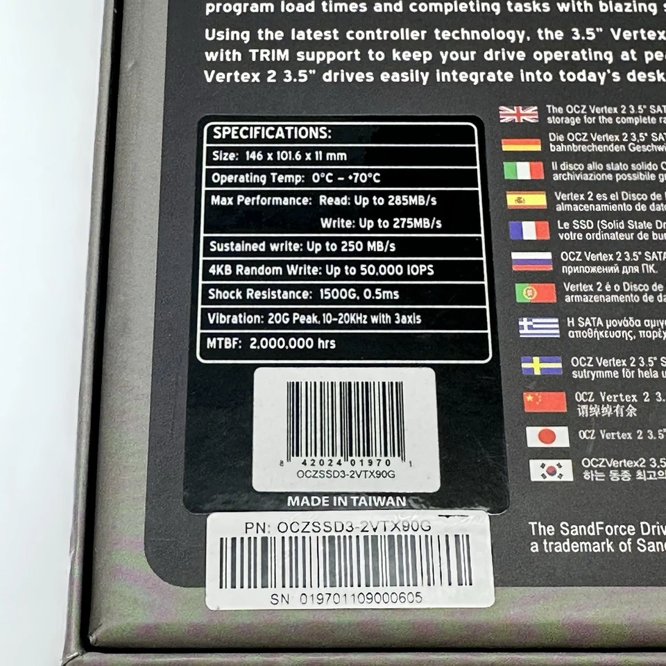 NEW OCZ Vertex 2 90GB SSD 3.5" SATA II Solid State Drive – OCZSSD3-2VTX90G - Image 3 of 4