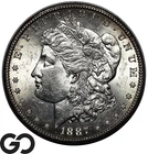 1887-S Morgan Silver Dollar, Nice Mint Luster, Choice BU Tougher San Francisco