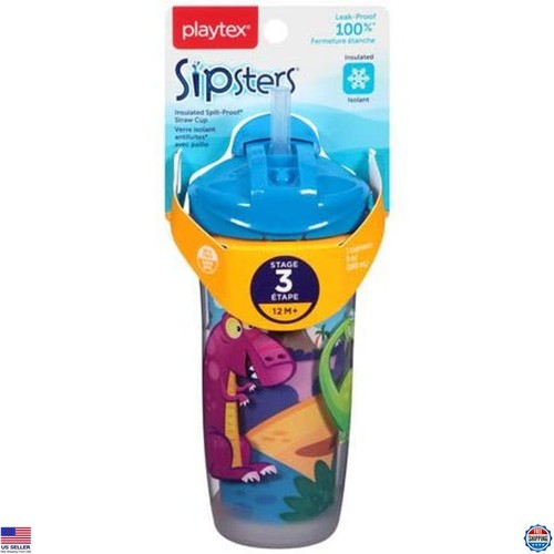 Playtex Baby Sipsters Strohhalm Schnabeltasse für 12+ Monate, 9 Unzen (3 Stück), blau - Bild 5 von 7