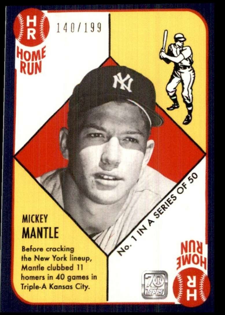 Mickey Mantle 2021 Topps X Mickey Mantle Collection 1951 Topps (Never Was) Blue