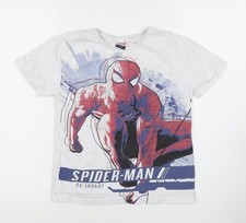 Camiseta Spider-Man de algodón blanca Marvel para niños 10-11 años
