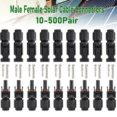 10-500 Pairs Male Female Solar Cable Connectors Socket Plug For DIY Solar Panel