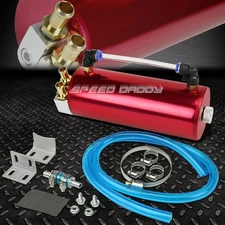BILLET ALUMINUM HIGH CAPACITY ENGINE OIL CATCH TANK RESERVOIR BREATHER CAN RED