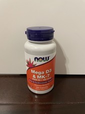 NOW Foods Mega D-3 MK-7 5000 IU / 180 mcg Die...