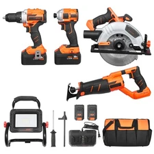 Tool Combo Kit 20V Brushless 5-Tool Cordless Power Tool Combo Kit with Batteries