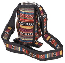 Bunte Wasserflaschen Tasche, Flaschenhalter Ethno, Flaschentasche - bunt