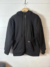 Wrangler Workwear Hoodie Mens Medium Black Sherpa Lined Full Zip Jacket Warm