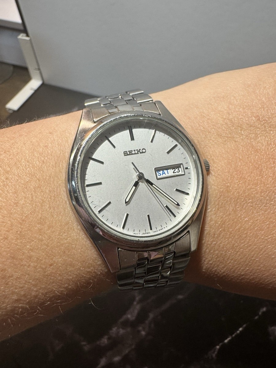 Seiko Men's Dress Quartz Watch 7N43-8110 Stainless Steel
