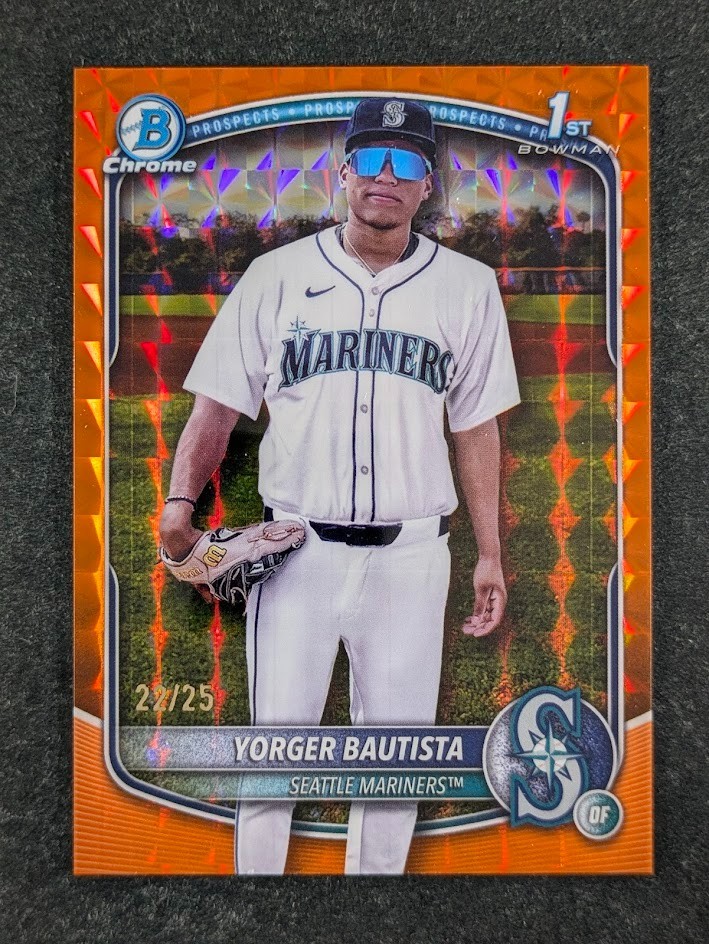 2025 Bowman Chrome YORGER BAUTISTA 22/25 1st Orange Geometric Ref. Prospects SP