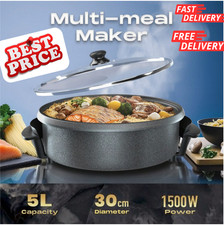 Premium 5L 1500W Electric Multi Cooker Pot Frying Pan Skillet (BEST PRICE 😊)