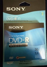 Sony Handycam DVD-R 3-Pack 30 Min 1.4GB Vintage Camcorder - NEW SEALED