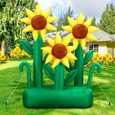 6 Ft Summer Inflatable Sunflower Decoration Large Inflatable Flower LED Blow up