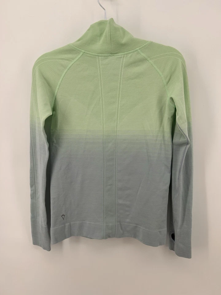 Camisa Manga Larga Ivivva by Lululemon Niñas Verde Ombré Fly Tech Talla 12 Capucha Foto 4 de 4
